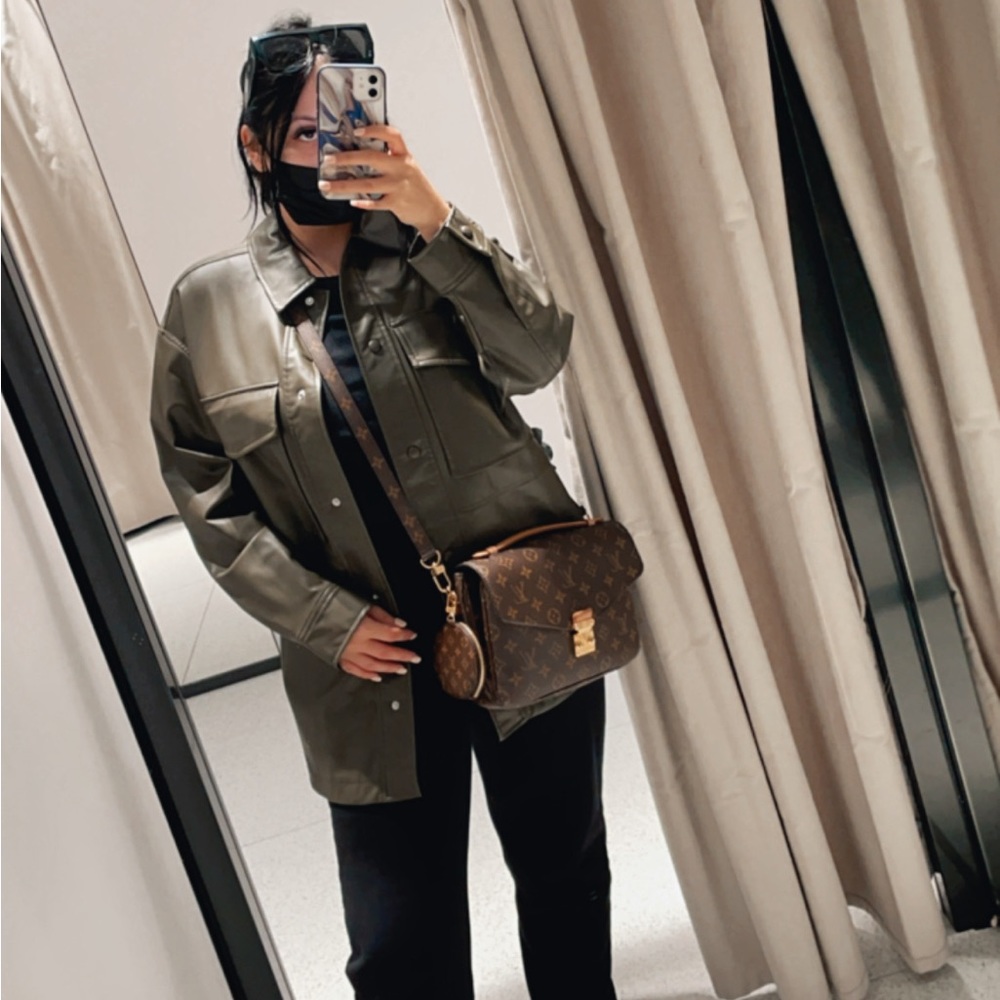 Brand new zara leather overshirt